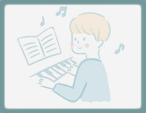 ピアノを演奏している男の子のイラスト
